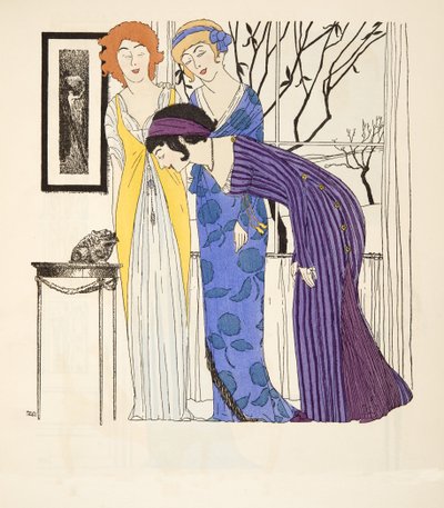Drei Empire-Kleider aus Les Robes de Paul Poiret, veröffentlicht 1908 von Paul Iribe