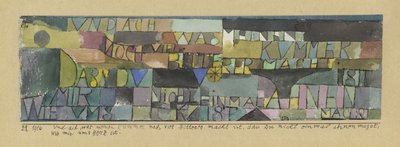 Ah, wie sehr wird mein Schmerz noch verschärft, wenn du es nicht einmal wagst, die Erregungen meines Herzens zu vermuten von Paul Klee