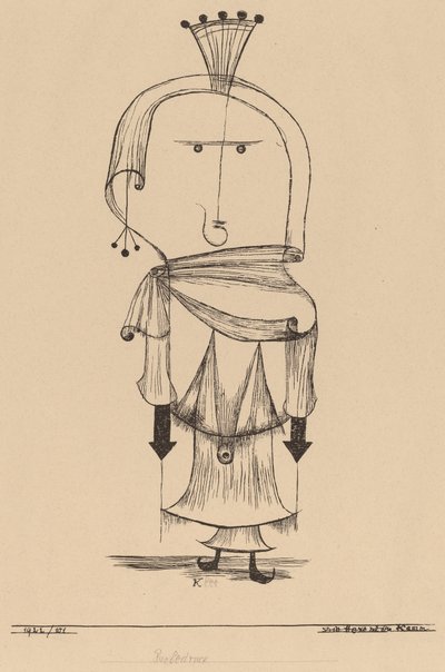 Hexe mit einem Kamm von Paul Klee