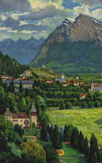 Schweizer Kurorte: Ragaz, mit Churfirsten und Gonzen von Paul Kutscha