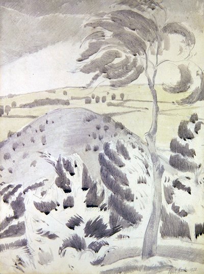 Hügel und Baum von Paul Nash