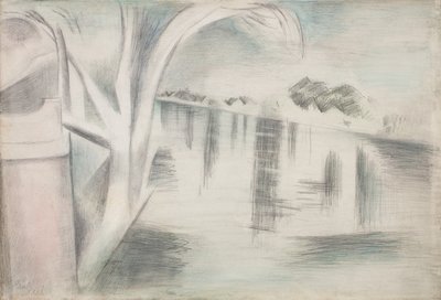 Fluss und Bäume von Paul Nash