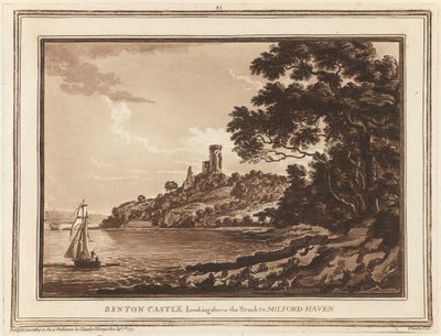 Benton Castle, Blick auf Milford Haven von Paul Sandby