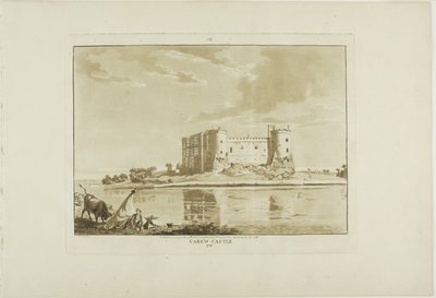 Carew Castle, Platte acht aus Zwölf Ansichten in Wales von Paul Sandby