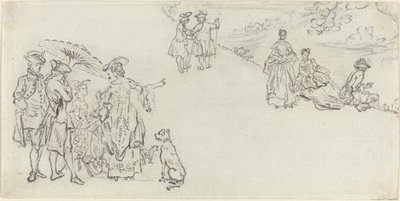 Damen und Herren in einem Landpark von Paul Sandby