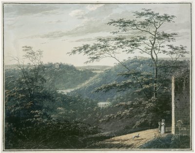 Landschaft mit Wasserfall und Tempel von Paul Sandby