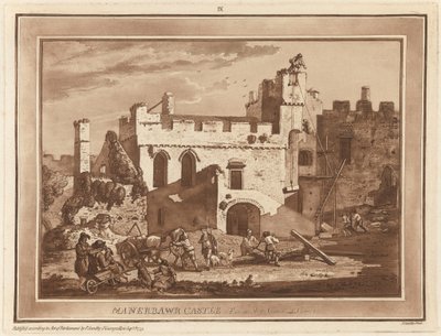 Manerbawr Castle vom inneren Hof von Paul Sandby