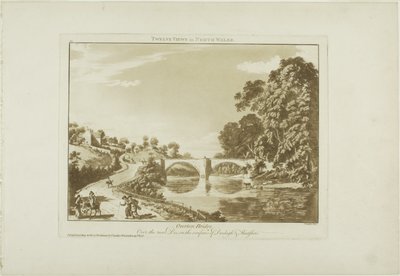 Overton-Brücke/Über den Fluss Dee, an der Grenze von Denbigh und Flintshire von Paul Sandby