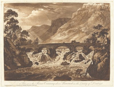 Pont-y-Pair über den Fluss Conway oberhalb von Llanrwst im County Denbigh von Paul Sandby