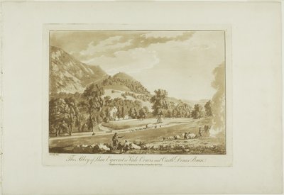 Die Abtei von Llan Egnerst oder Vale Crucis und Schloss Dinas Bran von Paul Sandby