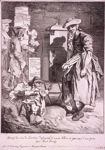 Frau mit einem Guckkasten, Rufe von London von Paul Sandby