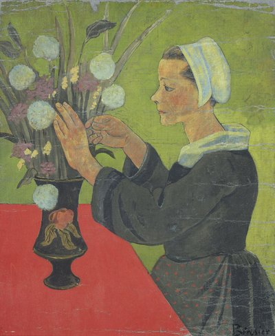 Bretonin mit Blumenstrauß (Huelgoat) von Paul Sérusier