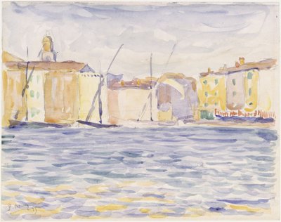 Häuser an einem Landungsplatz im Süden von Paul Signac
