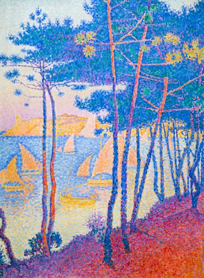 Segelboote und Kiefern von Paul Signac