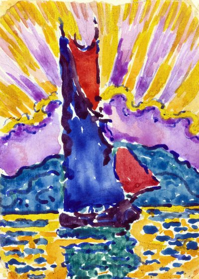 Sonnenuntergang (Der Fächer) von Paul Signac