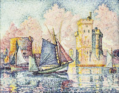 Thunfischboot fährt in den Hafen von La Rochelle ein, Sonnenuntergang, 1927 von Paul Signac