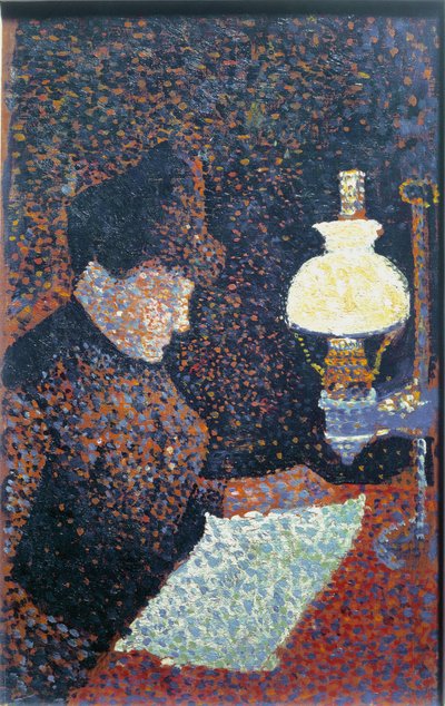 Frau unter der Lampe von Paul Signac