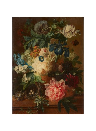 Stillleben mit Frühlingsblumen in einer Fußvase von Paul Theodor van Brussel