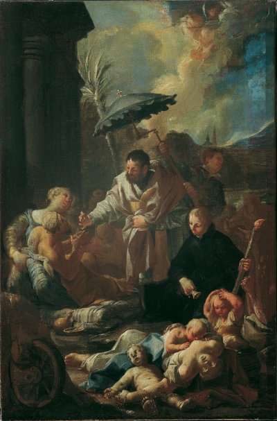 Der heilige Franz Xaver unter den Pestkranken in Goa von Paul Troger