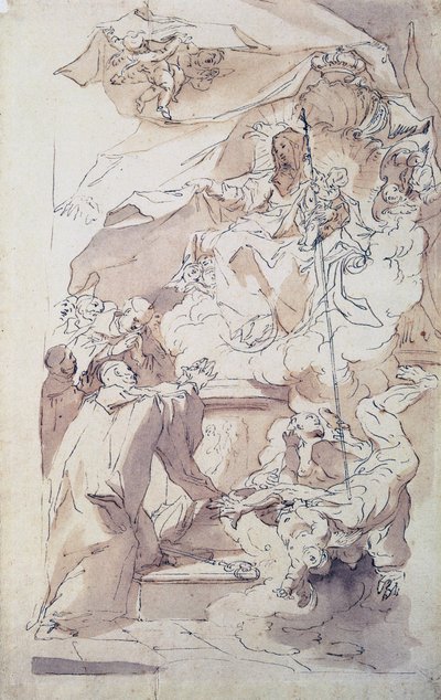 Die Jungfrau und das Jesuskind mit dem Heiligen Bernhard von Paul Troger
