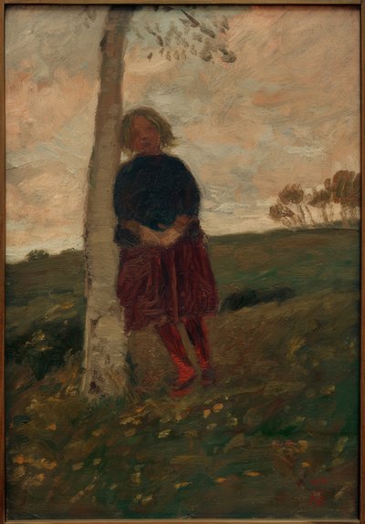 Mädchen am Birkenstamm (auch: Mädchen am Baum) von Paula Modersohn Becker