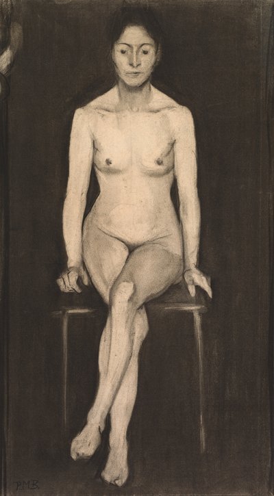Sitzender weiblicher Akt Selbstporträt, ca. 1899 von Paula Modersohn Becker