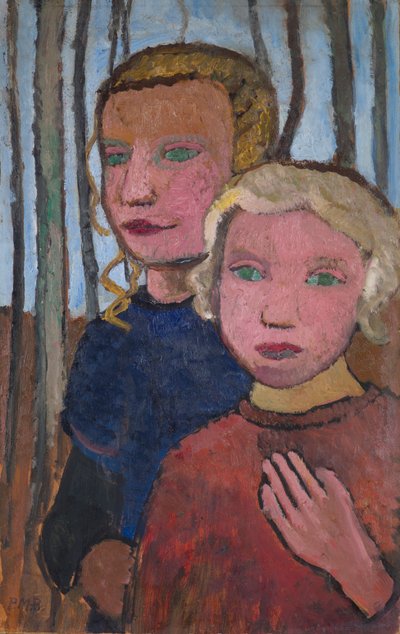 Zwei Mädchen vor Birken von Paula Modersohn Becker