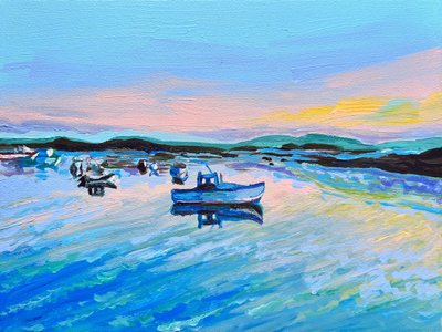 Bunte Boote Ruhiges Wasser von Pauline Wegman | Key and Sea Creative