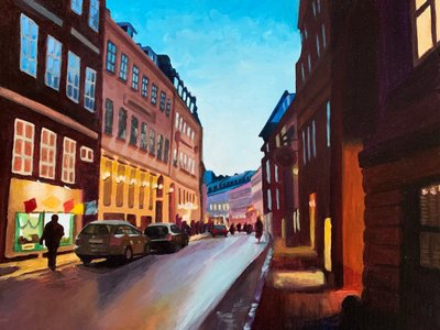 Abendliches Stadtleuchten von Pauline Wegman | Key and Sea Creative