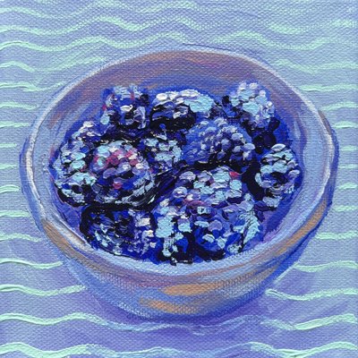 Lebendige Brombeeren in Schüssel von Pauline Wegman | Key and Sea Creative