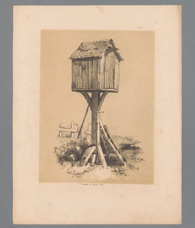 Landschaft mit Taubenschlag von Paulus Lauters