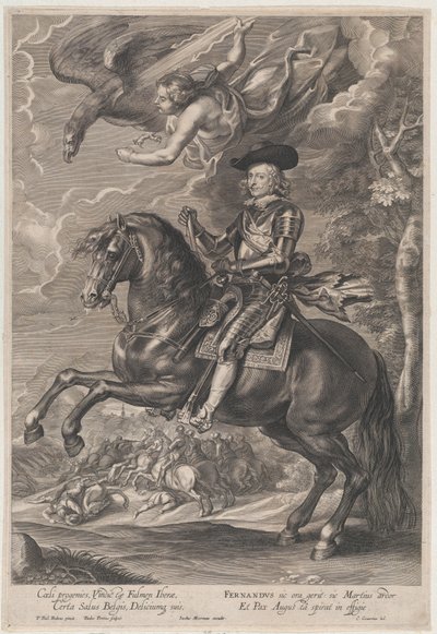 Porträt des Kardinal-Infanten Ferdinand von Österreich zu Pferd, ca. 1640-1653 von Paulus Pontius