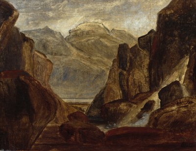 Fjordlandschaft mit Wasserfall von Peder Balke