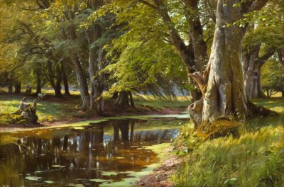 Sommertag am Waldbach, Gemälde von Peder Mönsted von Peder Monsted