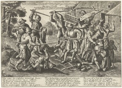 Kampf zwischen Bauern und Soldaten von Peeter Baltens