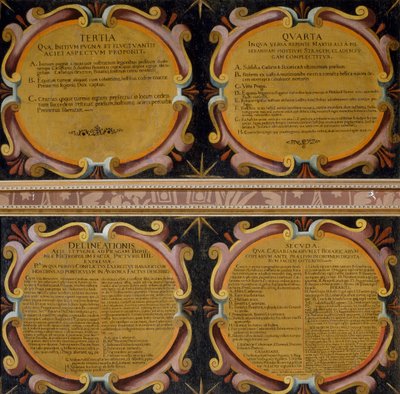Beschriftungen von vier Gemälden der Schlacht am Weißen Berg, 7.-8. November 1620, Pieter Snayers (1592-1667) in Santa Maria della Vittoria, Rom von Peeter Snayers