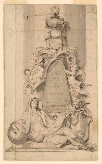 Entwurf für ein Denkmal für van der Cammen-Henriques in der Kirche St. Gumarus, Lier von Peeter Verbrugghen II