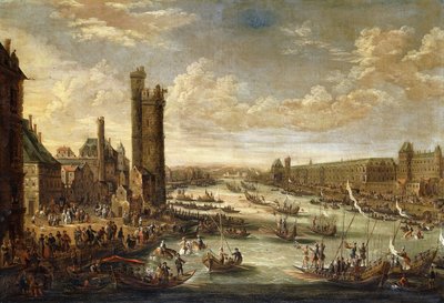 Ein Blick auf Paris in Richtung Louvre und Tour de Nesle, 1671-77 von Peeter or Pieter Bout