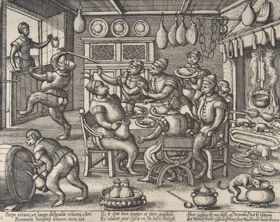 Die fette Küche, aus der Serie Affen von Peeter van der Borcht
