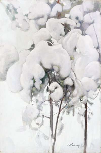 Schneebedeckte Kiefernsämlinge von Pekka Halonen