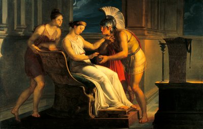 Ariadne gibt Theseus Faden, um das Labyrinth zu verlassen von Pelagio Palagi