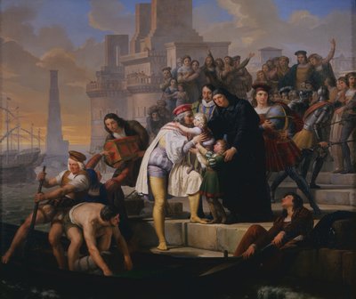 Christoph Kolumbus bereitet sich auf die Reise nach Amerika vor von Pelagio Palagi