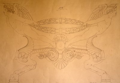 Zeichnung eines hufartigen Hockers mit Beinen, ca. 1837 (Zeichnung) von Pelagio Palagi