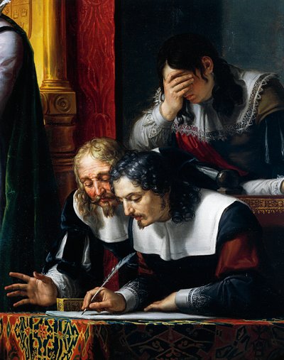 Gustav II. Adolf Vasa legt seiner Tochter Christina den Treueeid ab, Detail, von Pelagius Pelagi (1775-1860) von Pelagio Palagi