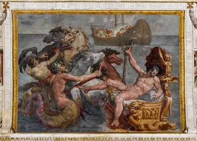 Neptun und das Schiff des Odysseus (Detail) von Pellegrino Tibaldi