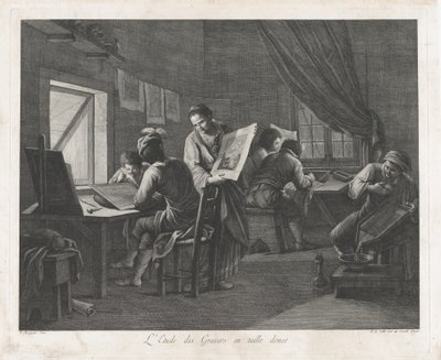 Die Druckwerkstatt, 1750-1800 von Pellegrino dal Colle