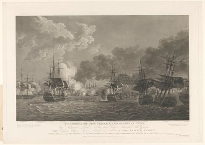 Ansicht der Seeschlacht bei Kopenhagen, 1801 von Peltro William Tomkins