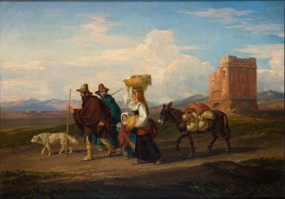 Landschaft mit Figuren und Ruine von Penry Williams