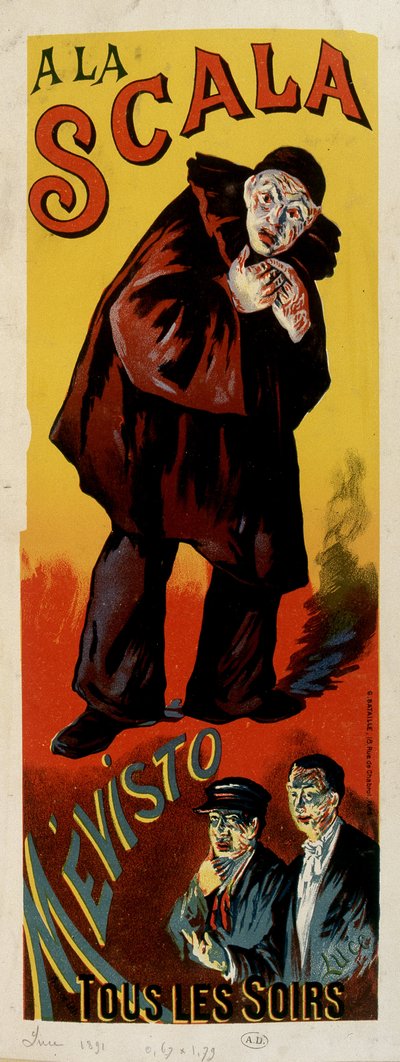 Der Mime Mévisto im Theater von „La Scala“ in Paris von Percival de Luce