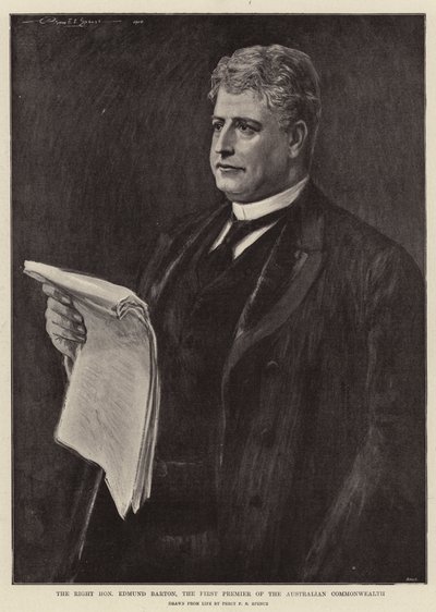 Der ehrenwerte Edmund Barton, der erste Premierminister des australischen Commonwealth von Percy F.S. Spence